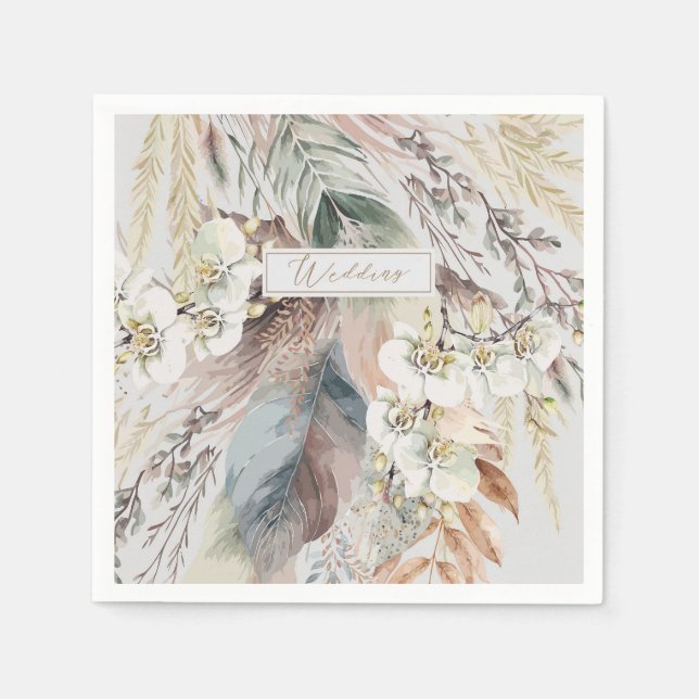 Serviette En Papier Mariage de style Boho (Devant)