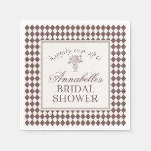 Serviette En Papier Mariage de style Harlequin Brun Marron