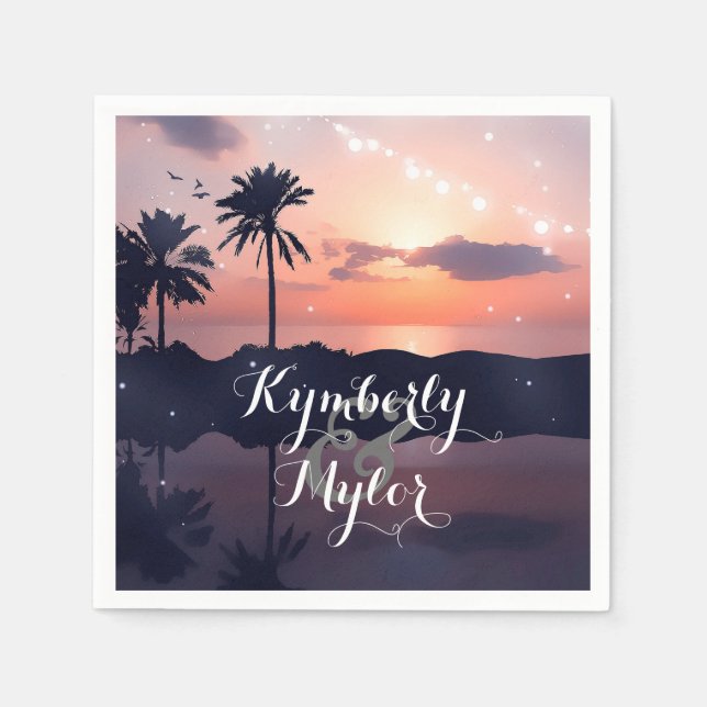 Serviette En Papier Mariage de Sunset Beach (Devant)