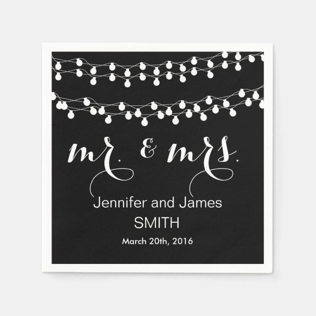 Serviette En Papier Mariage de tableau noir Confetti Parties scintilla (Devant)