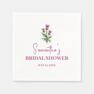Serviette En Papier Mariage de Thistle Écossais Fleur Violet