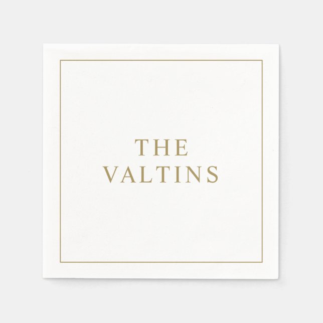 Serviette En Papier Mariage de typographie simple (Devant)