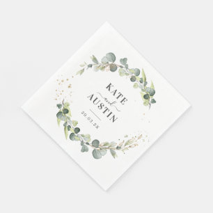 Serviette En Papier mariage de verdure eucalyptus