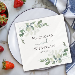 Serviette En Papier Mariage de verdure Eucalyptus