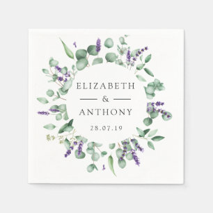Serviette En Papier Mariage de verdure Eucalyptus Lavender