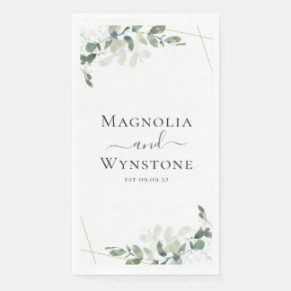 Serviette En Papier Mariage de verdure Eucalyptus personnalisé
