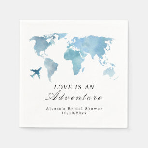 Serviette En Papier Mariage de Voyage L'Amour Est Une Aventure
