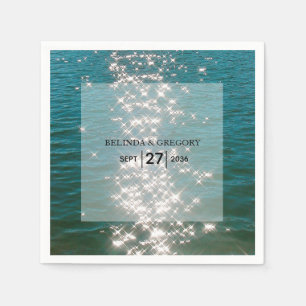 Serviette En Papier Mariage d'eau de mer de plage