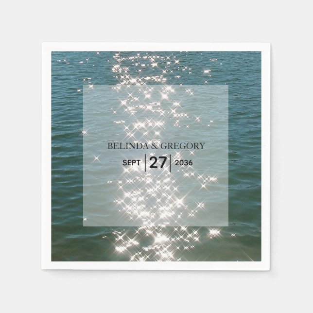 Serviette En Papier Mariage d'eau de mer de plage (Devant)