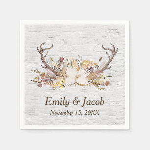 Serviette En Papier Mariage Deer Antlers sur Birch