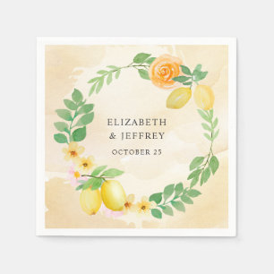Serviette En Papier Mariage de'été bohème au citron rustique