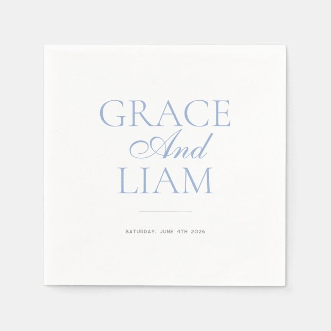 Serviette En Papier Mariage d'élégance frontalière moderne Napkin (Devant)