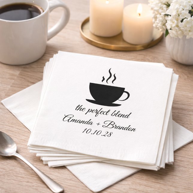 Serviette En Papier Mariage des amateurs de café The Perfect Blend  (Créateur téléchargé)