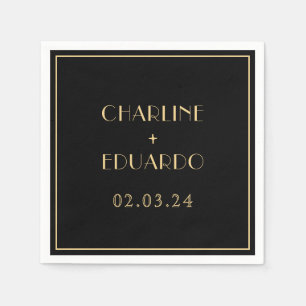 Serviette En Papier Mariage des années 20 Art déco