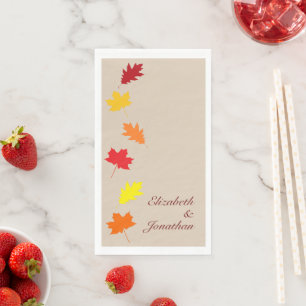 Serviette En Papier Mariage des feuilles automnales