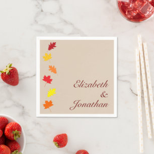 Serviette En Papier Mariage des feuilles automnales