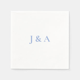 Serviette En Papier Mariage des initiales bleues Napkin