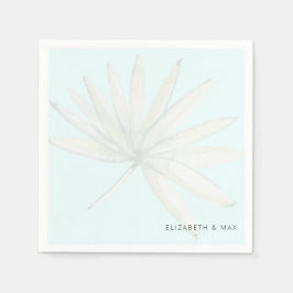 Serviette En Papier Mariage des noms de couples tropicaux bleu glace