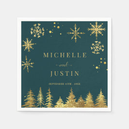 Serviette En Papier Mariage des sapins boisés de Noël