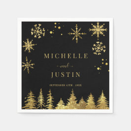 Serviette En Papier Mariage des sapins boisés de Noël