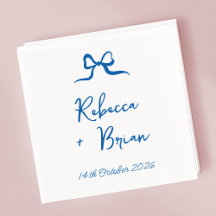 Mariage d'esquisse de ruban à ruban à main bleue
