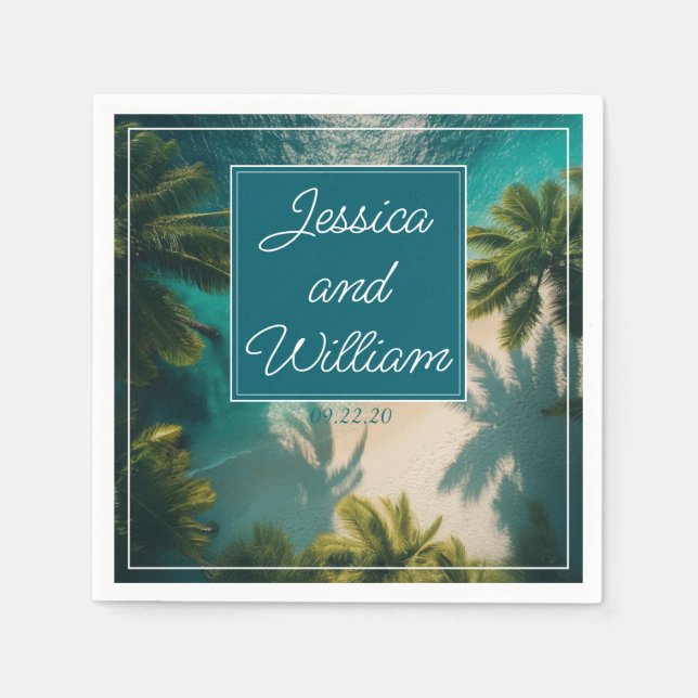 Serviette En Papier Mariage d'été magique (Devant)