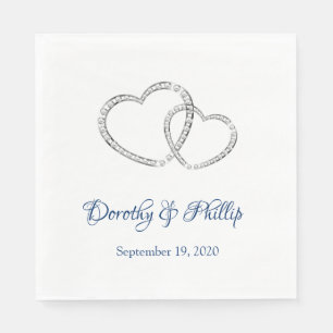 Serviette En Papier Mariage deux coeurs papier serviettes