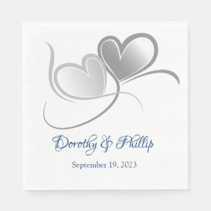 Serviette En Papier Mariage deux coeurs papier serviettes