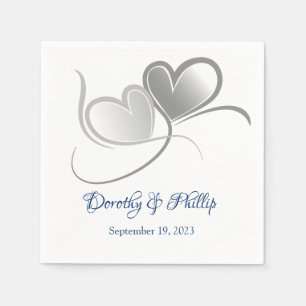 Serviette En Papier Mariage deux coeurs papier serviettes