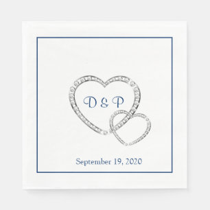 Serviette En Papier Mariage deux coeurs papier serviettes