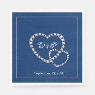 Serviette En Papier Mariage deux coeurs papier serviettes