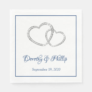 Serviette En Papier Mariage deux coeurs papier serviettes