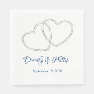 Serviette En Papier Mariage deux coeurs papier serviettes