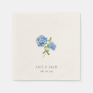 Serviette En Papier Mariage d'événement tendance Ecru Floral Hydrangea