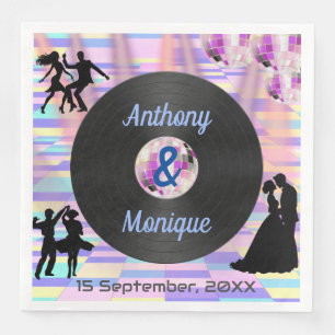 Serviette En Papier Mariage Disco personnalisable