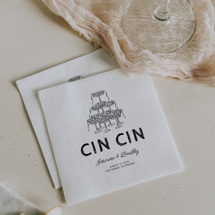 Serviette En Papier Mariage Doodle Fantaisiste