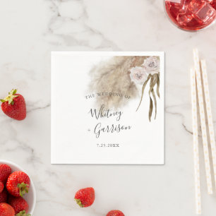 Serviette En Papier Mariage du désert de Boho Pampas