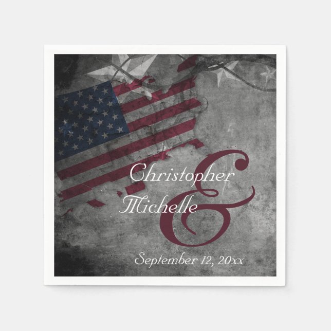 Serviette En Papier Mariage du drapeau américain patriotique (Devant)