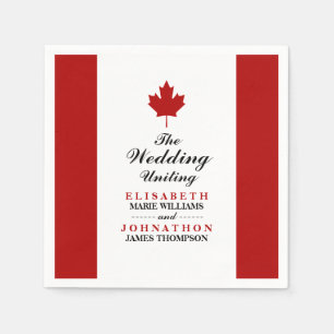 Serviette En Papier Mariage du drapeau canadien