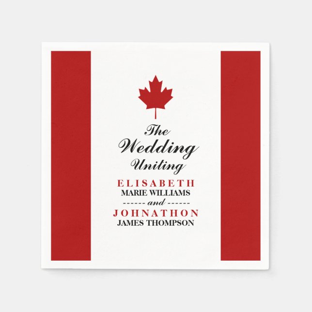 Serviette En Papier Mariage du drapeau canadien (Devant)