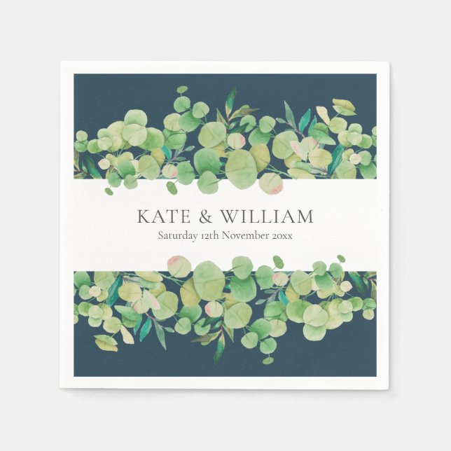 Serviette En Papier Mariage du jardin d'Eucalyptus (Devant)