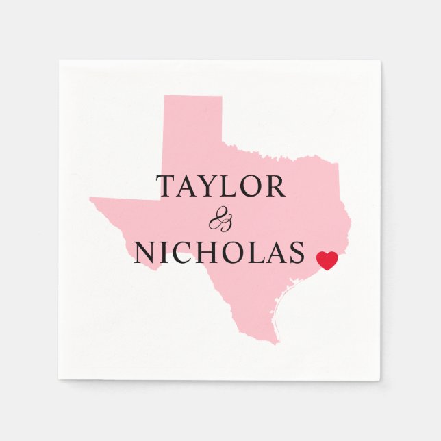 Serviette En Papier Mariage du Texas rose (Devant)