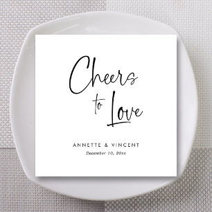 Serviette En Papier Mariage écriture blanche soulignée Cheers