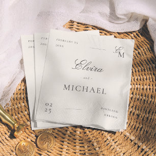 Serviette En Papier Mariage éditorial ivoire minimaliste