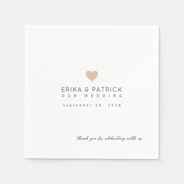 Serviette En Papier Mariage élégamment conçu romantique (Devant)