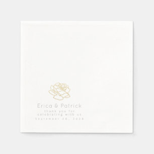 Serviette En Papier Mariage Élégamment imprimé blanc