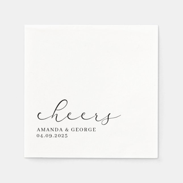 Serviette En Papier Mariage élégant (Devant)