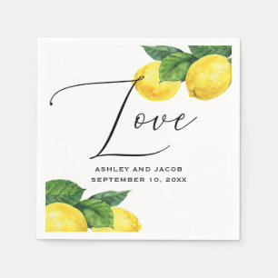 Serviette En Papier Mariage Élégant au Citron Fête Botanique Citrus