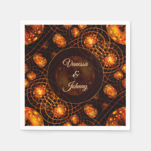 Serviette En Papier Mariage Élégant Classique Boho Moderne Or #901