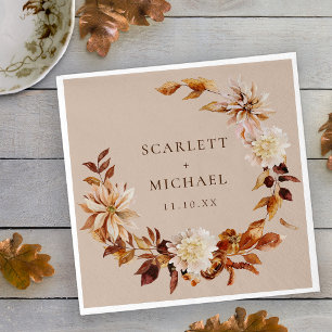 Serviette En Papier Mariage Élégant d'Automne
